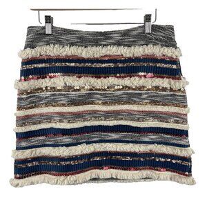 Anthropologie Moulinette Soeurs Erine Fringe Mini-Skirt Womens Size 4